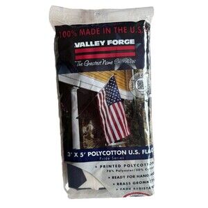 Valley Forge US American USA Flag 3'x5' Polycotton 100% Made in the USA